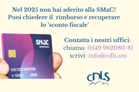 Nel 2025 non hai aderito alla SMaC Puoi chiedere il rimborso e reucperare lo sconto fiscale (Sito web)